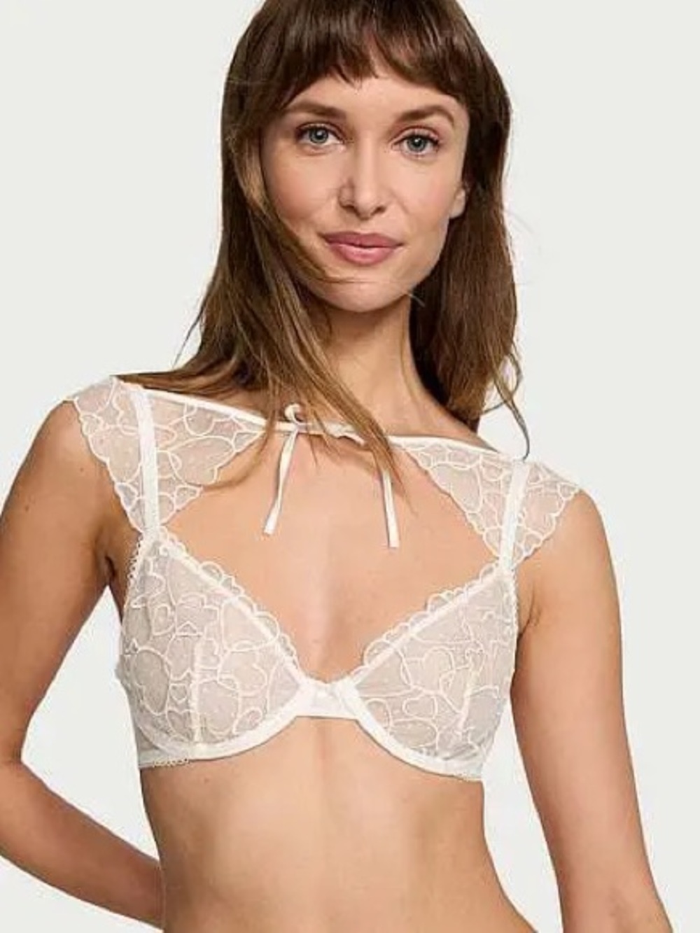 VS Tease Heart Lace Cap Sleeve Bra